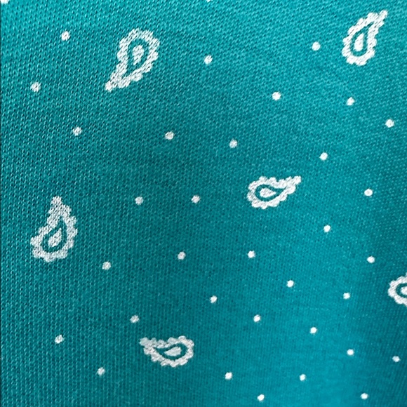 Lands End Supima Cotton Blue Paisley Long Sleeve Knee Length Nightgown 2X - Picture 5 of 8